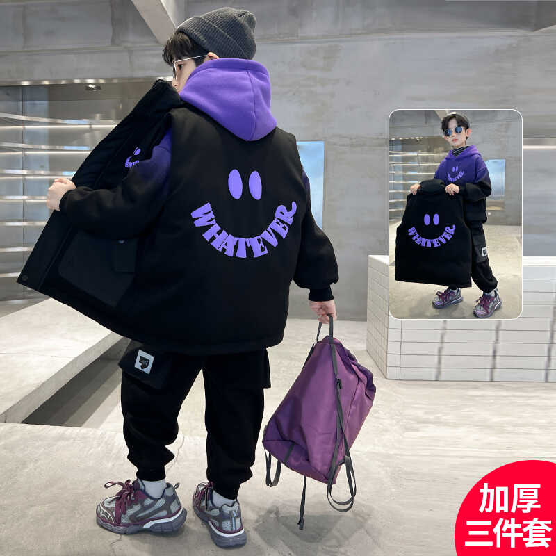 三件套加厚卫衣马甲洋气秋冬季