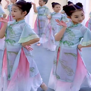 儿童古典舞冠玉舞蹈服旗袍演出服