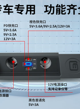 大众CC迈腾b8车载充电器点烟器PD苹果13Pro快充usb插头b6一拖二b7