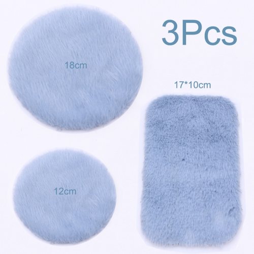 Dollhouse娃娃屋迷你毛绒地毯 小布娃娃微缩真地垫家居装饰配件