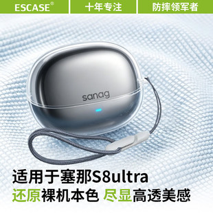 适用于塞那S8SUltra保护套2026新款Sanag塞那s8sultra蓝牙耳机耳夹式保护壳简约男女高级感透明全包防摔外壳