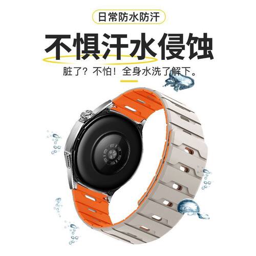 适用Oppo watch X2/X3 Mini表带4pro龙鳞纹磁吸oppoX/S硅胶手表带