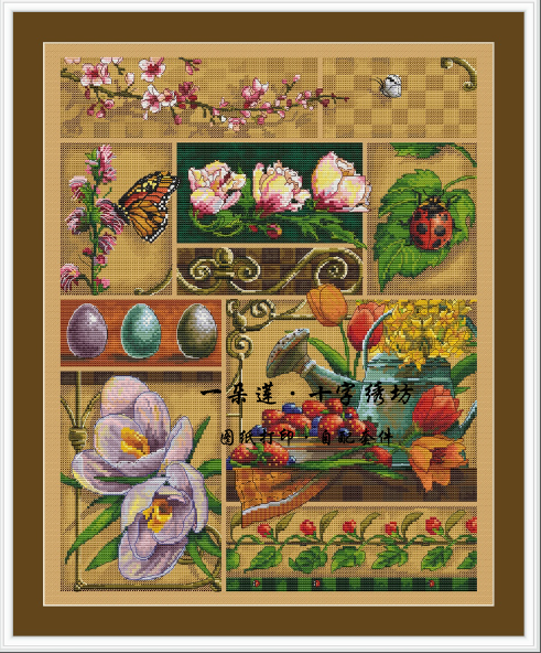 图纸打印 法国进口正品DMC十字绣自配套件 精美小图Sampler Sprig