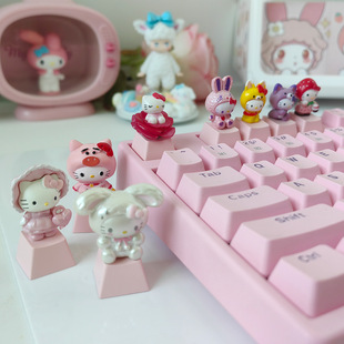 hello kitty凯蒂猫键帽KT猫个性R4透光单个定制粉色可爱机械键帽