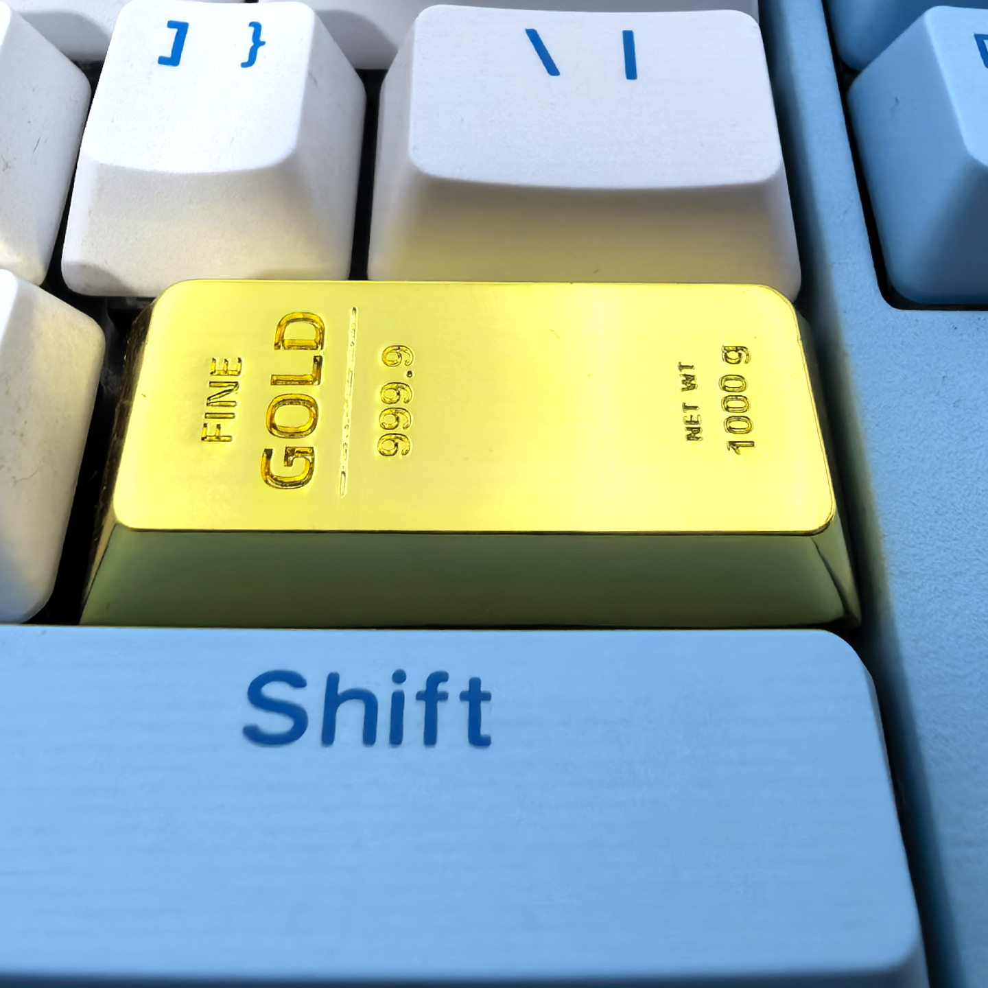 diy个性金属esc键帽黄色2.25U回车键锌合金原厂机械键盘1U键帽