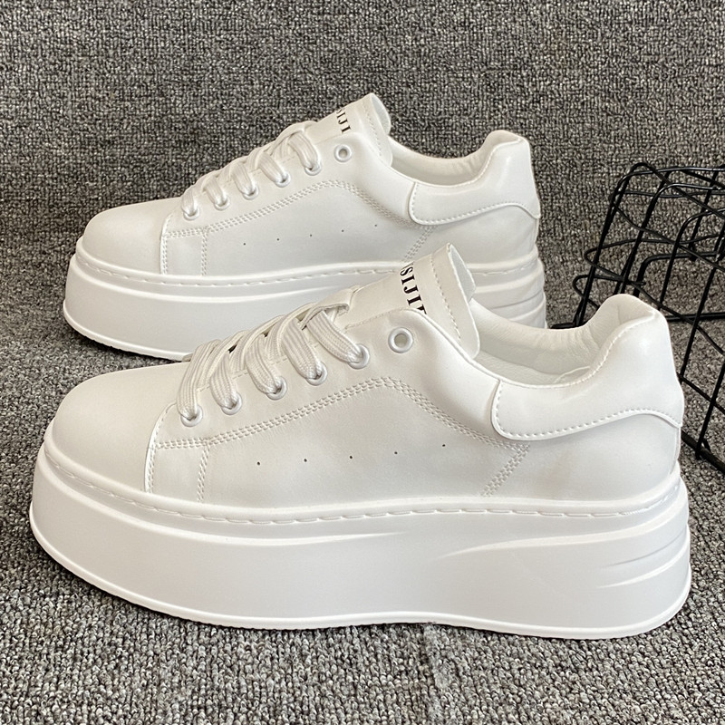 青年增高板鞋透气潮流厚底小白鞋