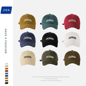 2025新款 磨毛棒球帽女宽帽檐大脸显小百搭防晒字母刺绣鸭舌帽子男