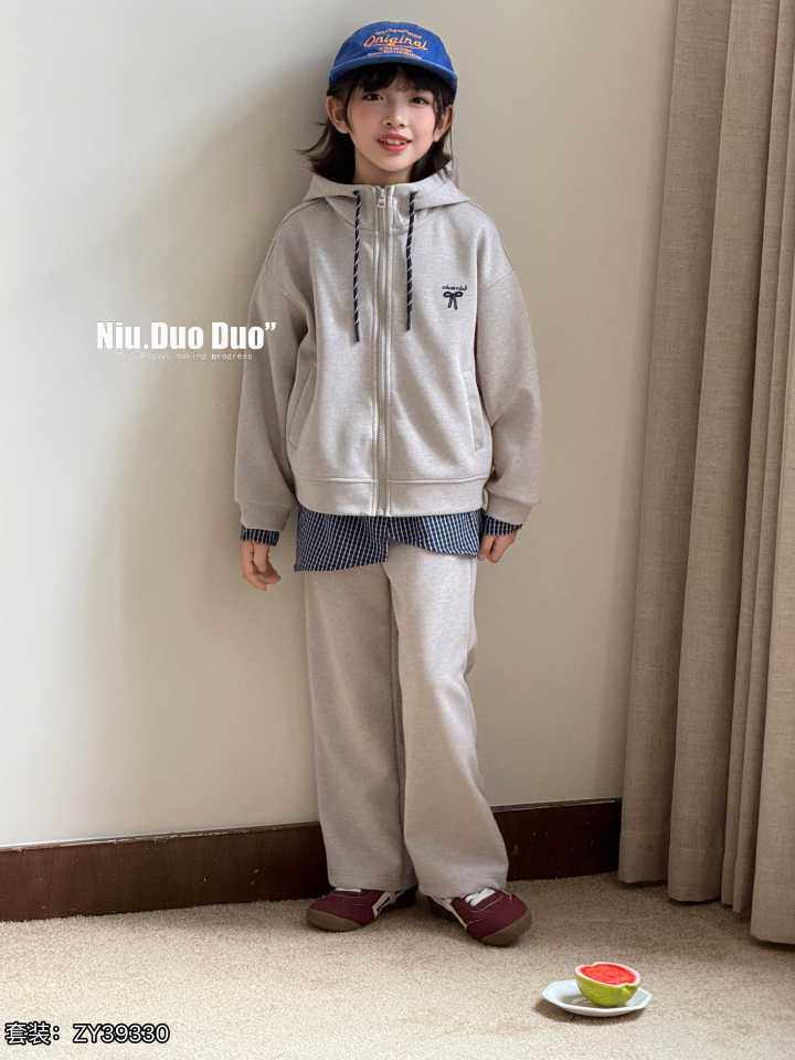 明俐牛哆哆童装春装新款女人纯棉套装洋气外套裤子中大童女孩休闲