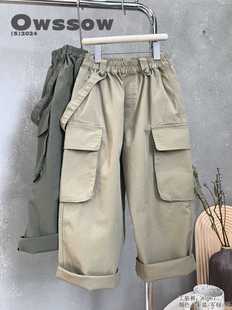 男女中大童纯棉工装 新款 裤 儿童百搭休闲裤 木瓜汁童装 潮童长裤 秋季