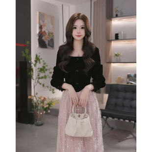 法式 新款 轻奢显瘦裙子QJ0136 连衣裙2025秋季 有里布气质优雅女装