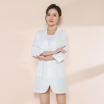 医美工作服女高端美容院夏季薄前台咨询师整形医生口腔牙科白大褂