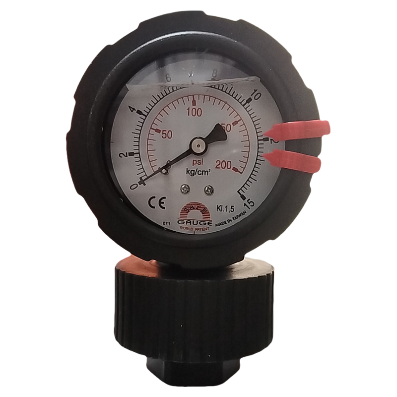 台湾华记压力表GS-AC 15㎏/CM²/200psi单面隔膜弗橡胶1/2内牙