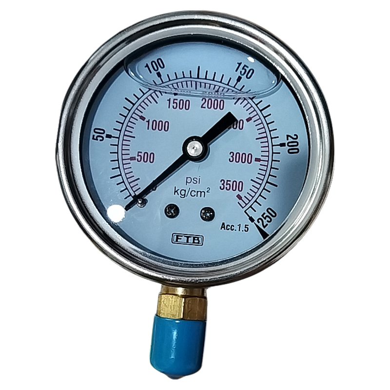 台湾FTB不锈钢径向压力表323.11.22 60 mm250KG/CM2/PSI LM1/4