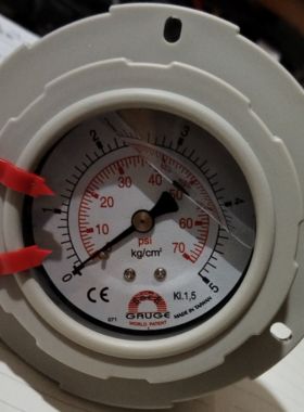 台湾华记压力表GF-ACFH1埋入式5kg/psi径向隔膜耐酸碱耐腐蚀