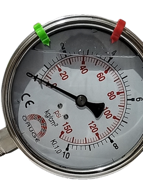 台湾AC-AP1华记SAFE不锈钢压力表10kgcm²150psi接口3/8PT4