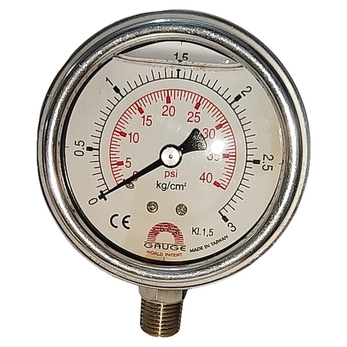 台湾华记径向充油抗震压力表AC-AP1 3KGcm40psi 1/4pt
