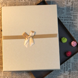 高档天地盖蝴蝶结礼品盒相框包装首饰丝巾T恤木刻画生日礼盒