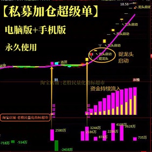 私募加仓超级单主力资金套装 指标捉龙头抓妖股胜率高不含未来函数