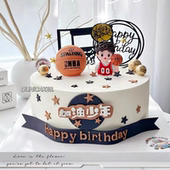 篮球小子蛋糕装 饰软陶篮球男孩摆件篮球鞋 加油少年插件儿童生日