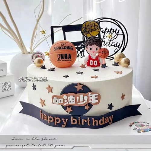 篮球小子蛋糕装饰篮球男孩摆件
