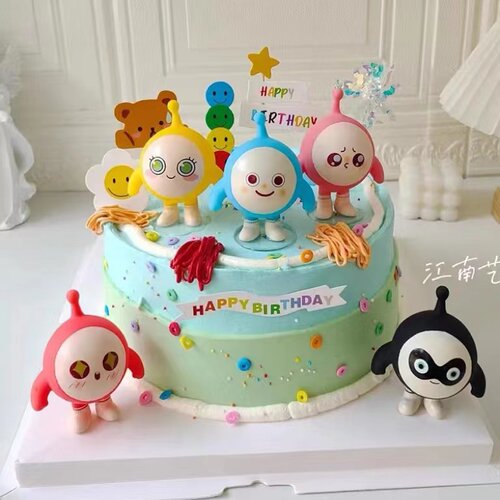 卡通蛋仔派对蛋糕装饰摆件