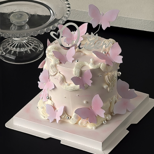 38女神节快乐蛋糕装 饰仙女风蝴蝶三八女王节Queen亚克力烘焙插件