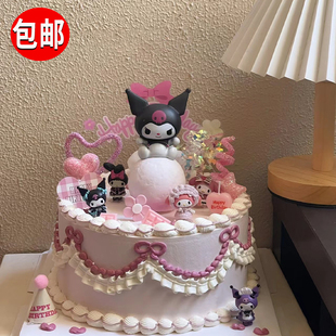 库米米蛋糕装 饰摆件网红三丽鸥玉桂狗帕恰狗小猫咪kt猫玩偶插件