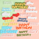 HappyBirthday翻糖切模中英文生日快乐蛋糕装 饰烘焙工具塑料切模