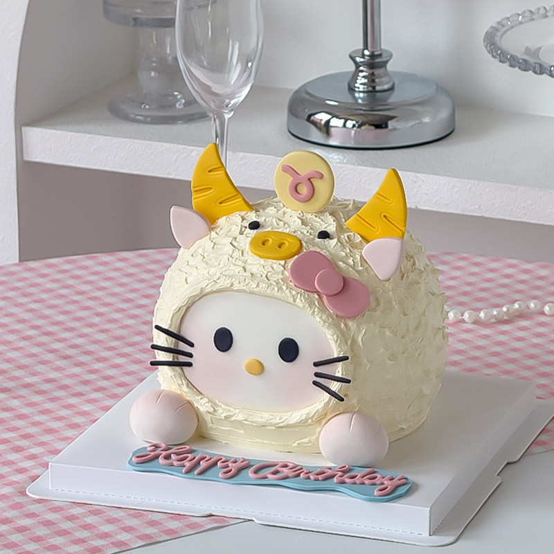 金牛座翻糖切模12十二星座KT猫蛋糕装饰糖堡森林烘焙工具塑料压模