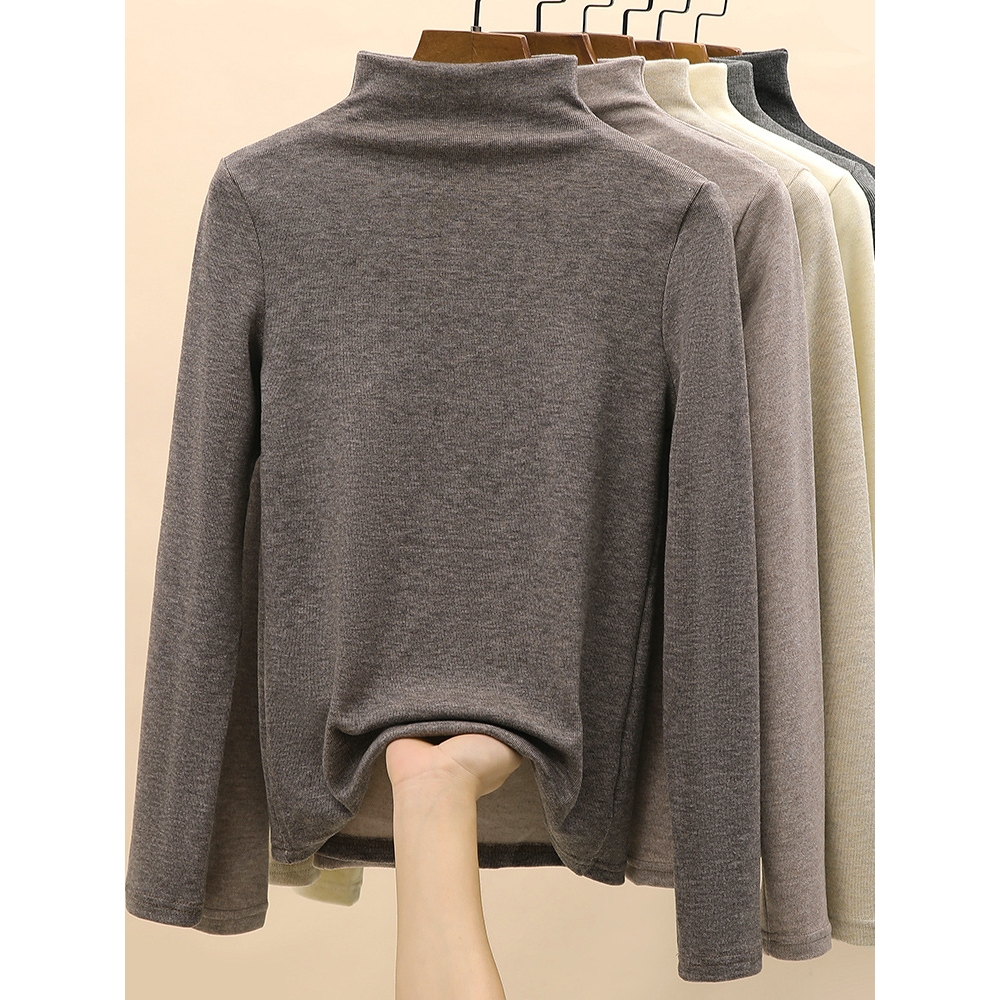 NY8621福利半高领针织衫打底衫毛衣女秋冬内搭新款洋气堆堆领上衣