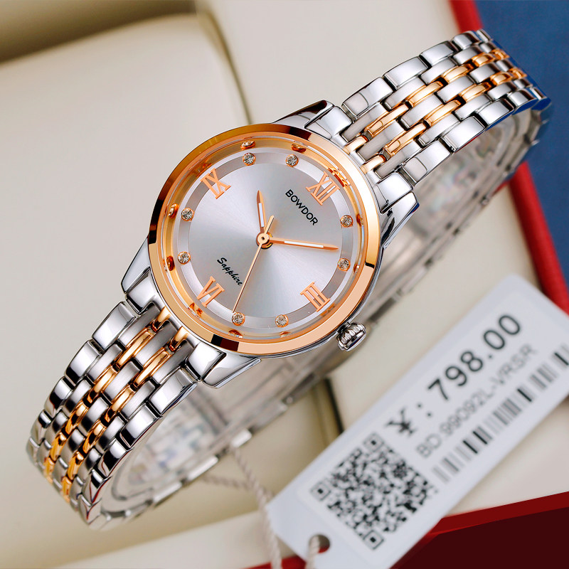 宝舵手表女2021年时尚新款女表品牌防水男表石英钢带情侣表女士表