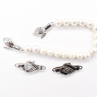 新款握手光面金属磁铁扣磁吸毛衣链手链项链扣饰品配件手拉手磁扣