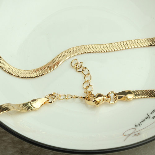 镀白金蛇项链男士短款刀片扁平