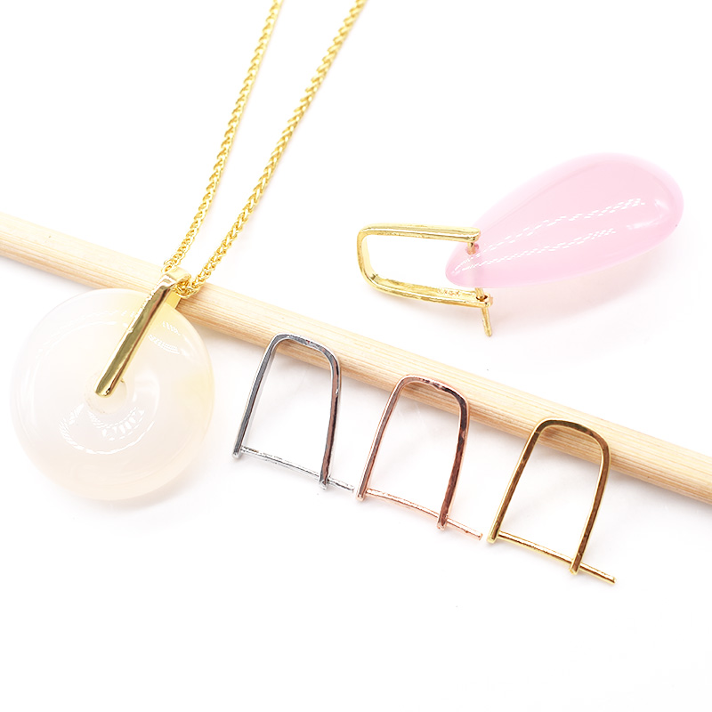 万能扣 小平安扣 项链吊坠扣头 DIY玉石翡翠水晶蜜蜡玉坠夹扣配件