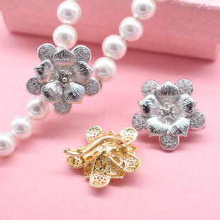 首饰花托毛衣链夹扣珍珠玉石项链固定夹层扣头DIY长款 Y字卡扣配件