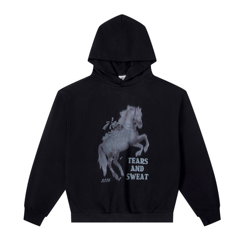 TEARSANDSWEAT宽松连帽卫衣锐哥同款马年限定美式运动卫衣