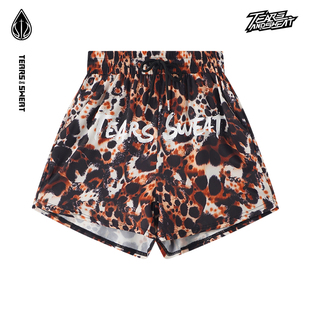 TEARSANDSWEAT锐哥同款虎豹纹短裤男美式速干沙滩篮球夏季宽松透