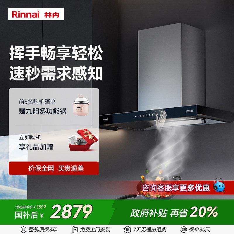 林内大吸力挥手欧式侧吸式油烟机