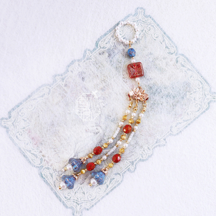 雪冰暖阁 |丹崖 精致小巧短款国风旗袍胸花流苏压襟扣汉服配饰