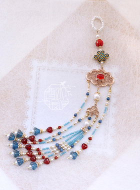 雪冰暖阁 |风华墨染 新中式国潮国风旗袍胸花流苏压襟扣汉服配饰