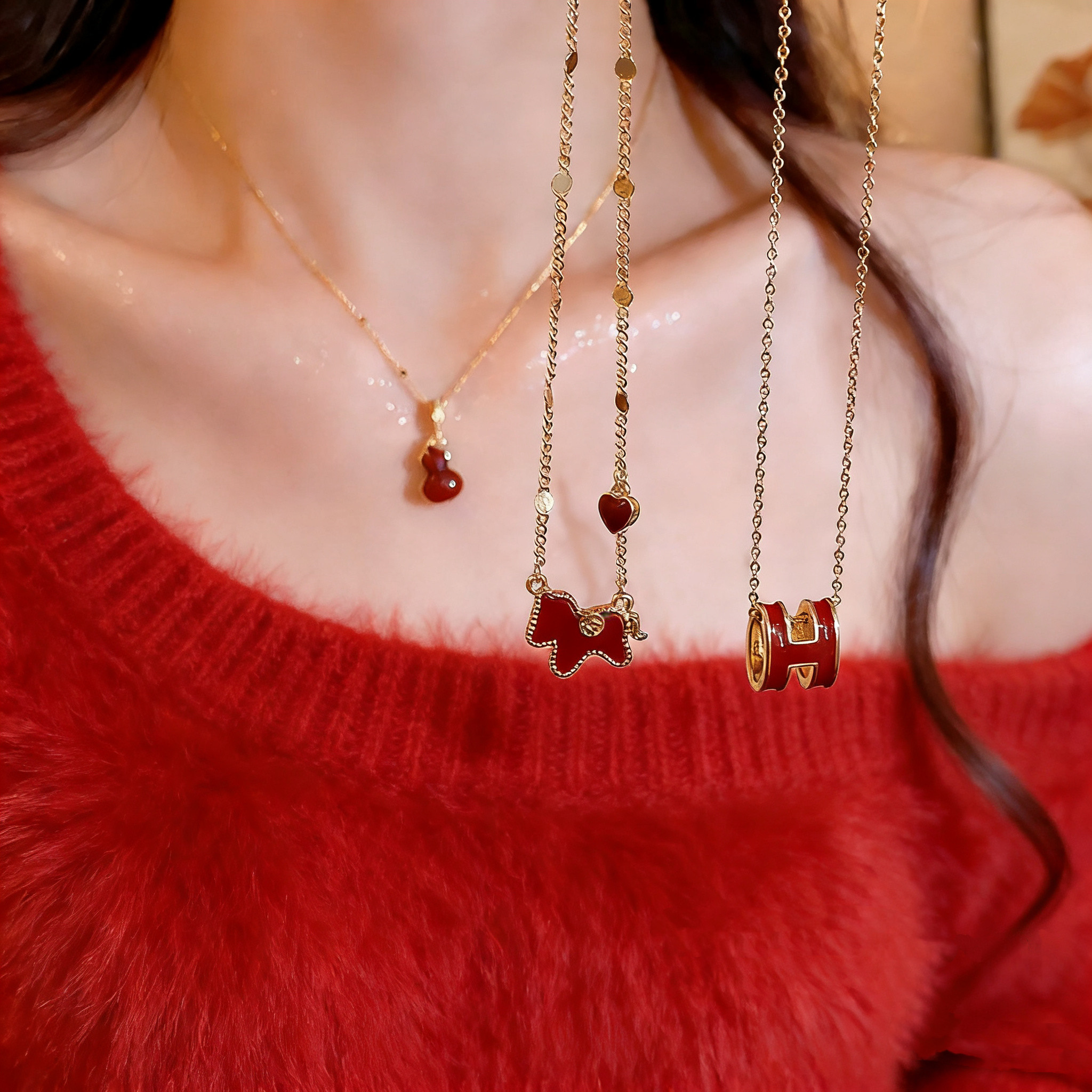 马年本命年红运小马项链女生肖马上有钱吊坠新年毛衣链轻奢锁骨链,饰品/流行首饰/时尚饰品新,银饰项链,淘宝优惠券,粉丝福利购,淘宝优惠卷