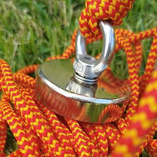 强力磁铁圆形吸铁石打捞工具收纳神器高强力吊环磁铁钕磁铁