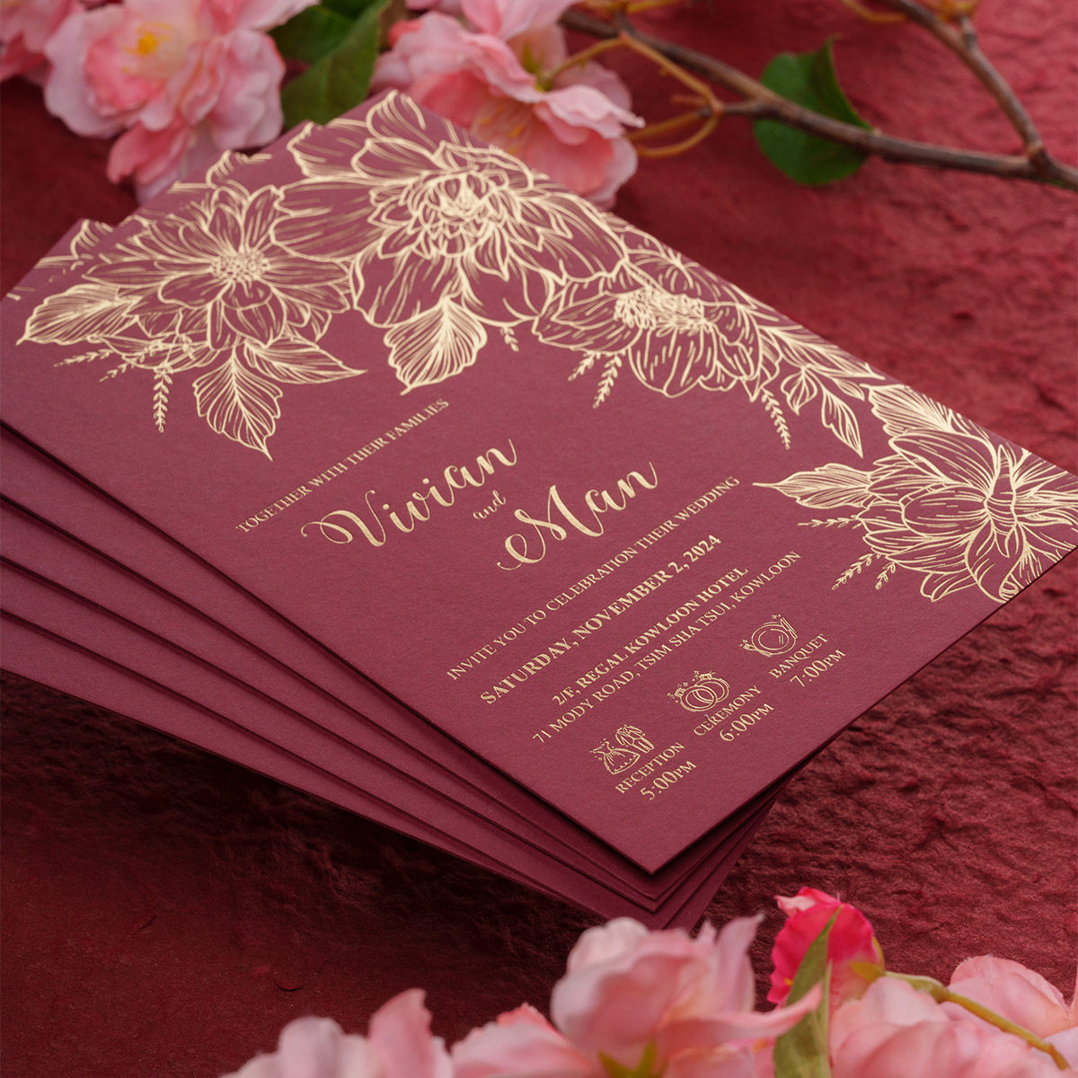 港版繁体字创意烫金请帖2026婚礼结婚高级感定制请柬喜帖小众欧式