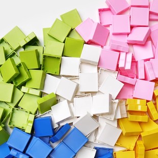 大颗粒积木配件马赛克像素平面光面无孔板砖兼容乐高拼装玩具散件