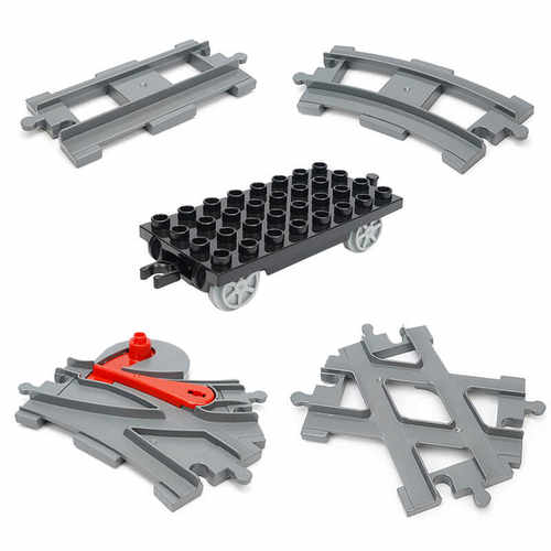 大颗粒积木火车轨道货车底盘配件