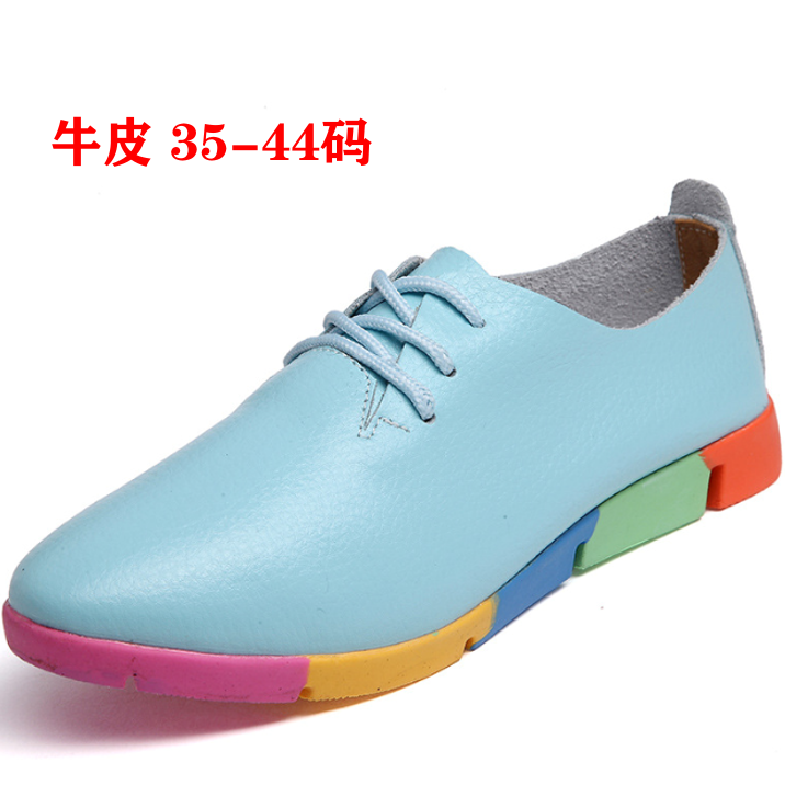 真皮女鞋2025新款秋季平跟大码女鞋424344单鞋软底舒适休闲皮鞋子