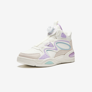 ANTA/安踏童装23年冬女大童皮面旋钮高帮二棉跑步运动鞋322346917