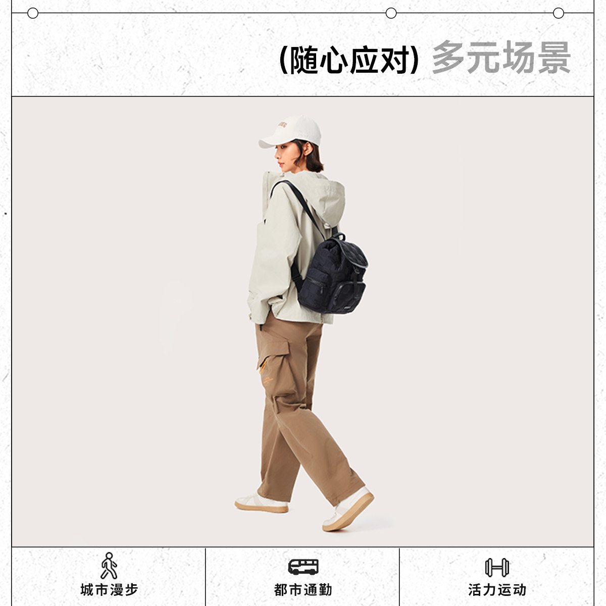 中国李宁正品运动生活系列女子百搭便携通勤休闲双肩背包ABSU517,运动包/户外包/配件,双肩背包,淘宝优惠券,粉丝福利购,淘宝优惠卷