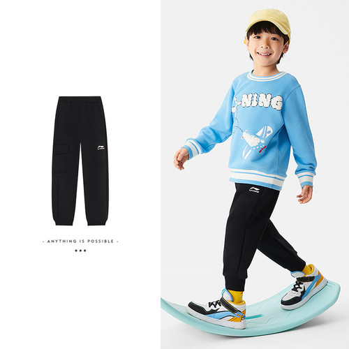 李宁常规棉儿童休闲长裤休闲