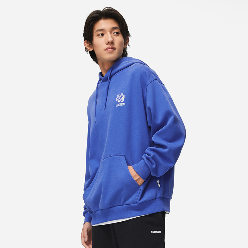 李宁加绒卫衣宽松百搭舒适男子